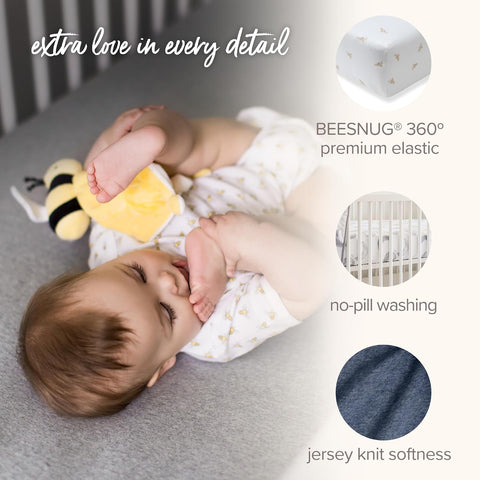 Burt's Bees Baby Organic Cotton Fitted Crib Sheet, Unisex Baby Beddings