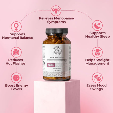 Happy Mammoth **Not Available Hormone Harmony Natural Hormonal Support for Women, Relief for Menopause, Perimenopause, Healthy Hormonal Balance, Hot Flashes. 72 Capsules.