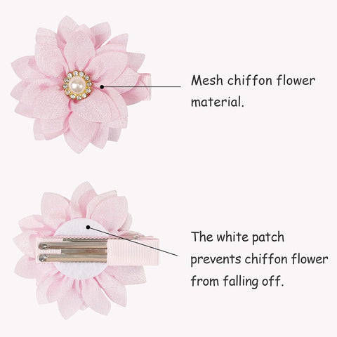 DED 40PCS 2.3" Chiffon Flower Hair Clips for Girls Infants Toddlers
