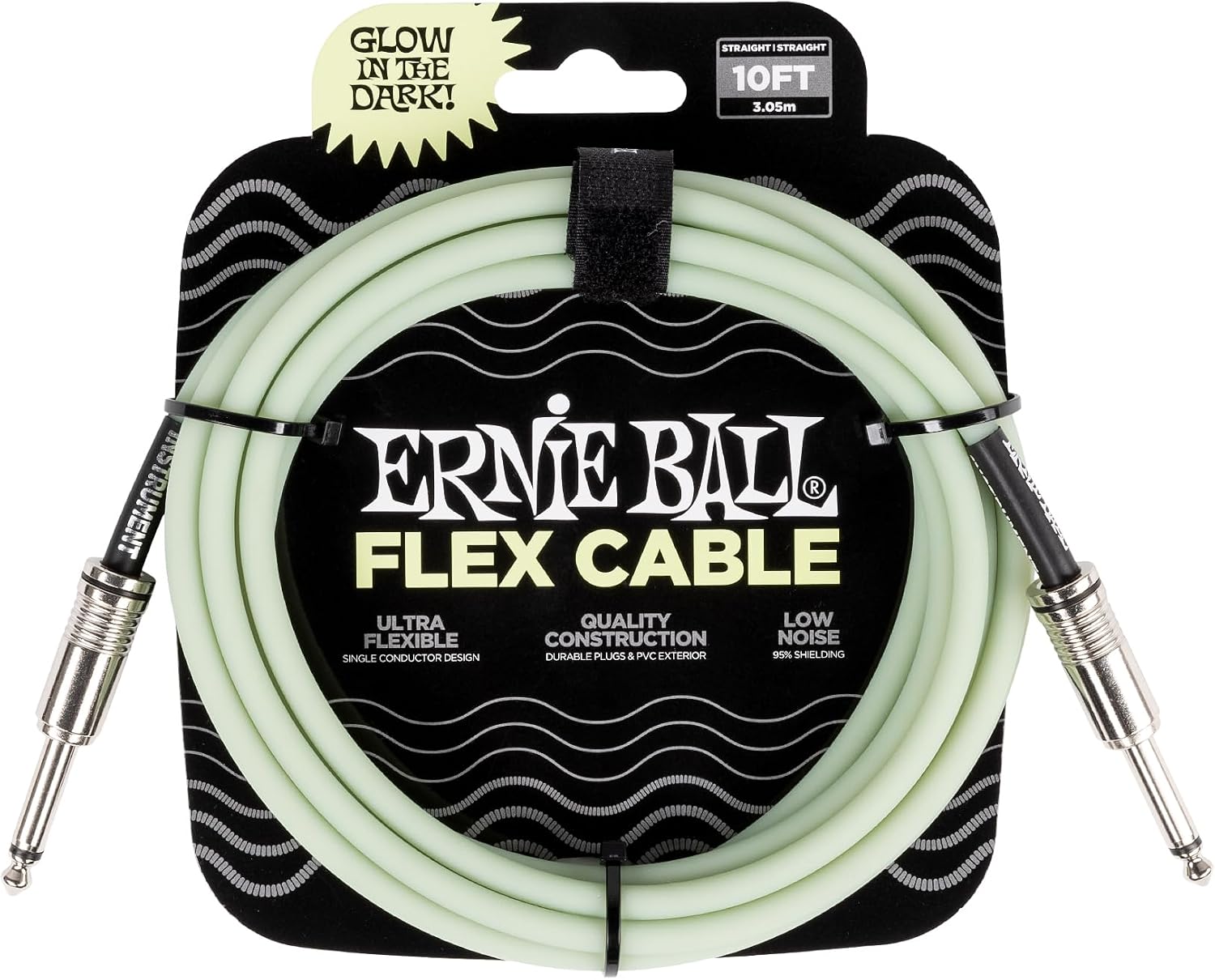 Ernie Ball Flex Instrument Cable Straight/Straight 20ft - Black (P06435)