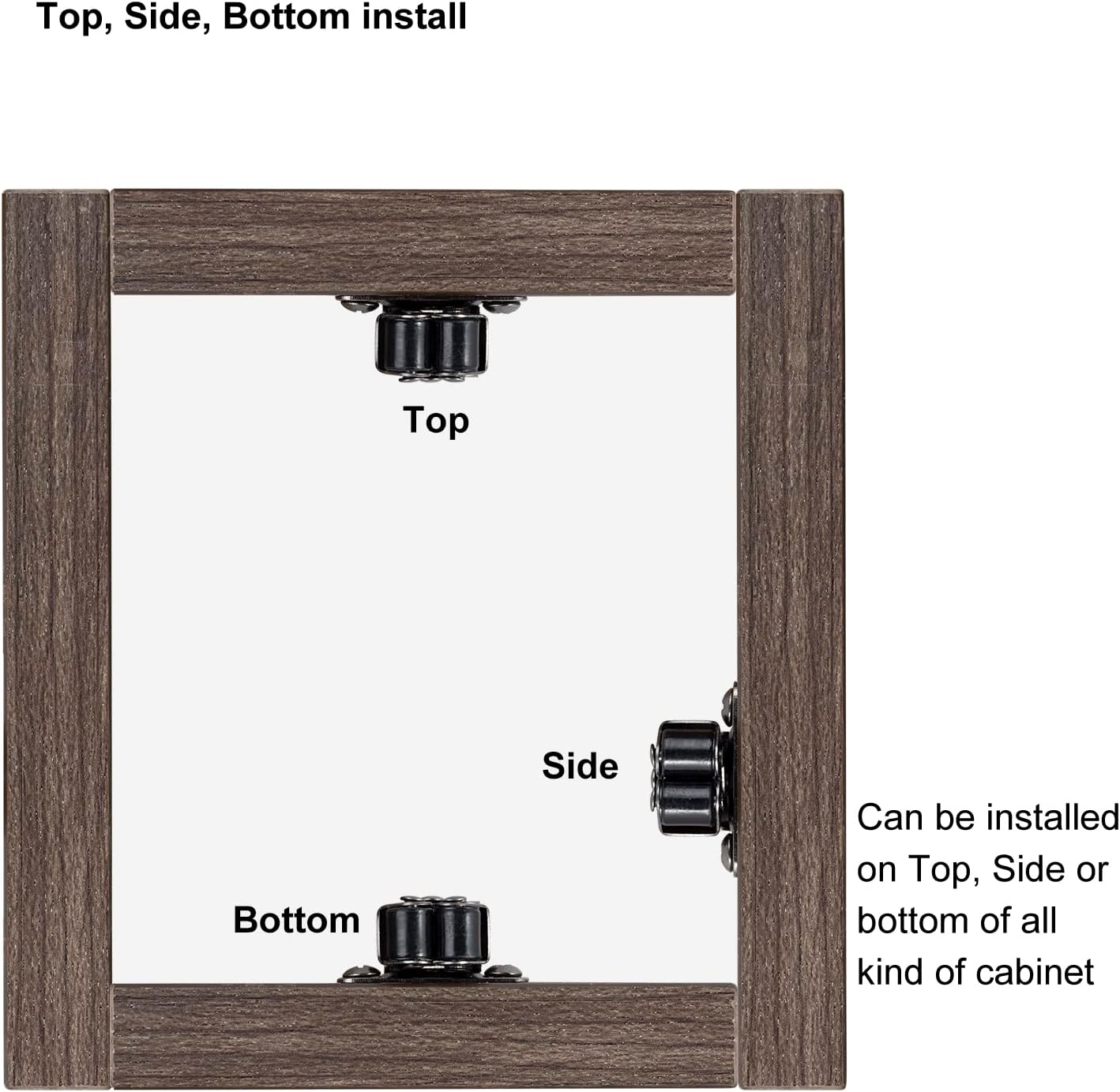 Keenkee Cabinet Latch Double Roller Catch, Black Nickel, 8 PCS
