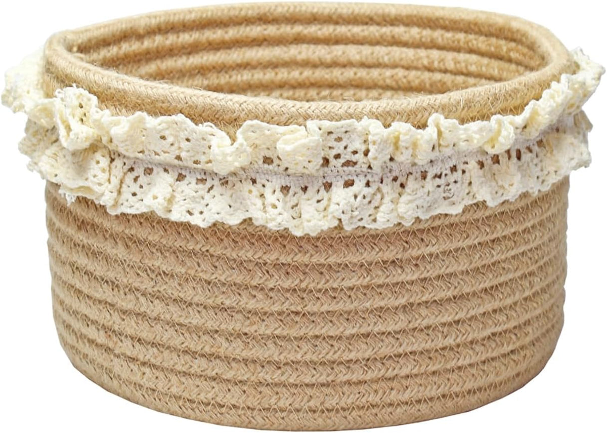Basket for Gifts, Small Cute Decorative Jute Baskets for Baby