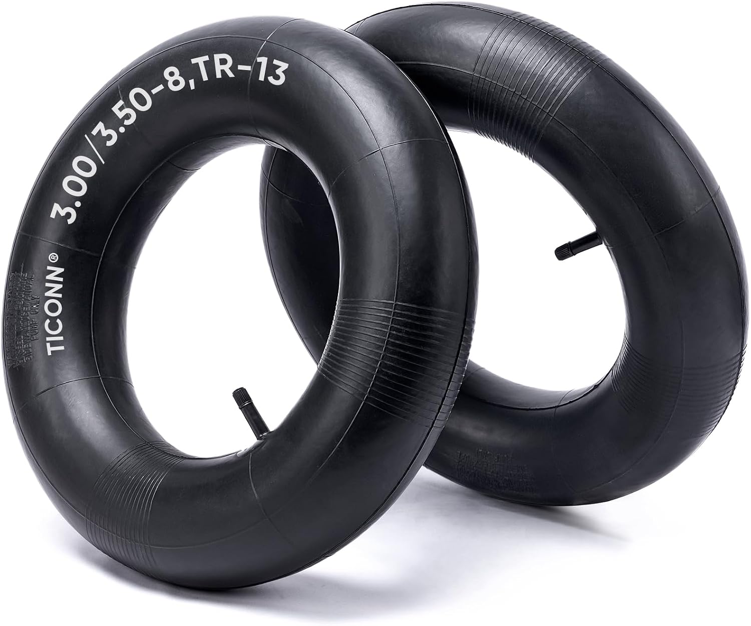 TICONN 3.00/3.50-8 Inner Tube, 2 Pack Inner Tire Tube for Wheelbarrow Tires, Replacement Tube with TR-13 Straight Valve Stem for Wheelbarrows, Wagons, Hand Trucks, Generators