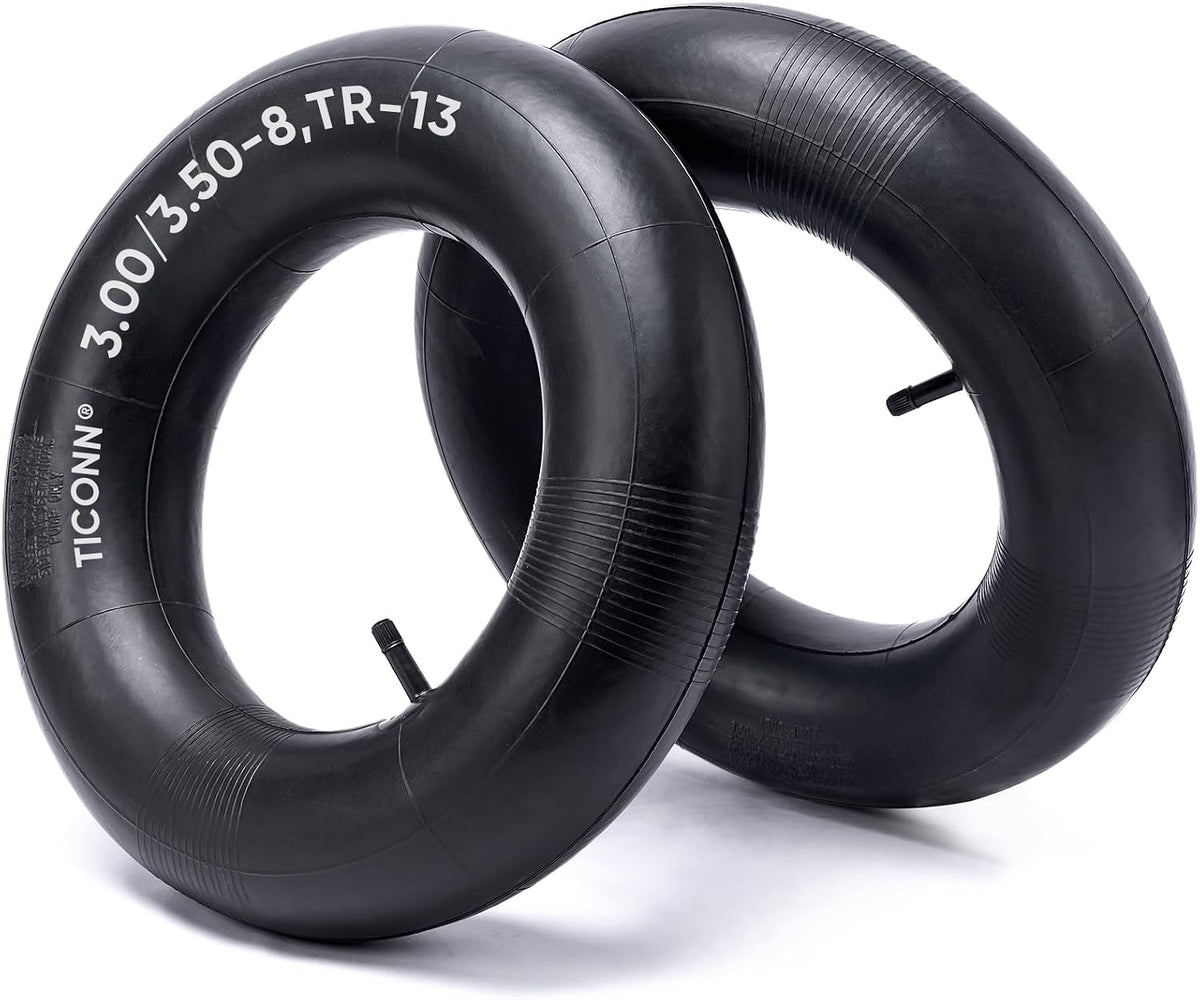 TICONN 3.00/3.50-8 Inner Tube, 2 Pack Inner Tire Tube for Wheelbarrow Tires, Replacement Tube with TR-13 Straight Valve Stem for Wheelbarrows, Wagons, Hand Trucks, Generators