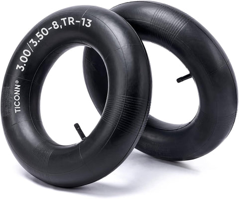 TICONN 3.00/3.50-8 Inner Tube, 2 Pack Inner Tire Tube for Wheelbarrow Tires, Replacement Tube with TR-13 Straight Valve Stem for Wheelbarrows, Wagons, Hand Trucks, Generators