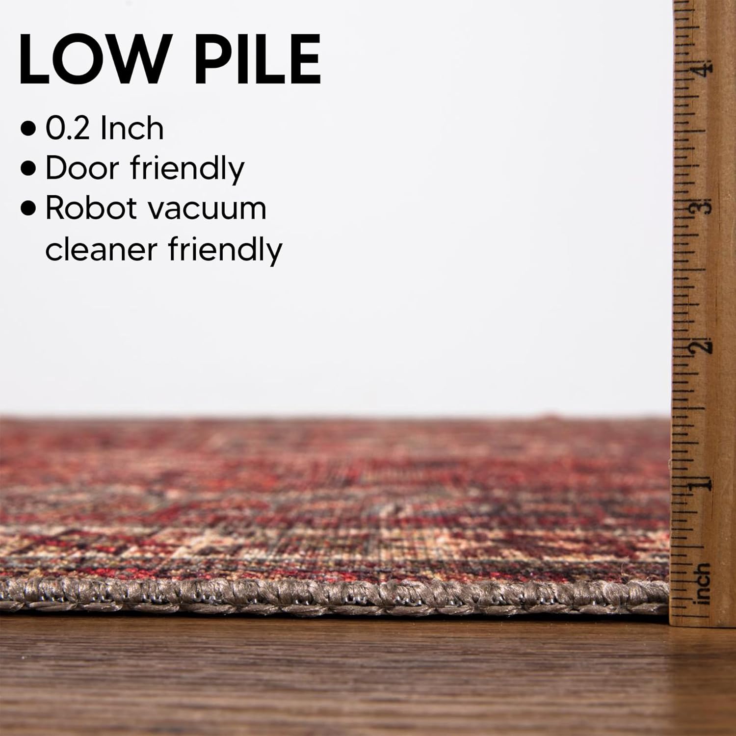 Keen Home Design Vintage Washable Area Rug, Non-Slip Low Pile, 4x6