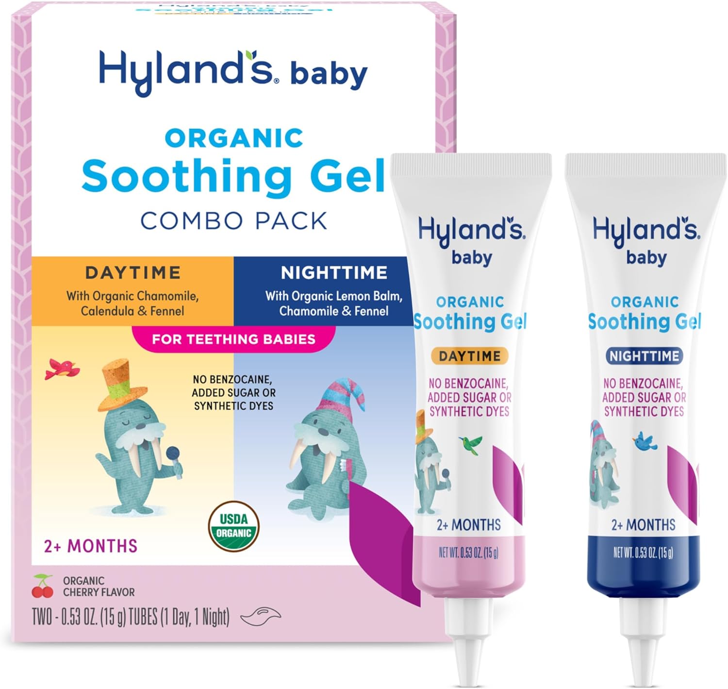 Hyland's Baby Soothing Gel for Teething Babies, Organic, Day/Night 2-Pack