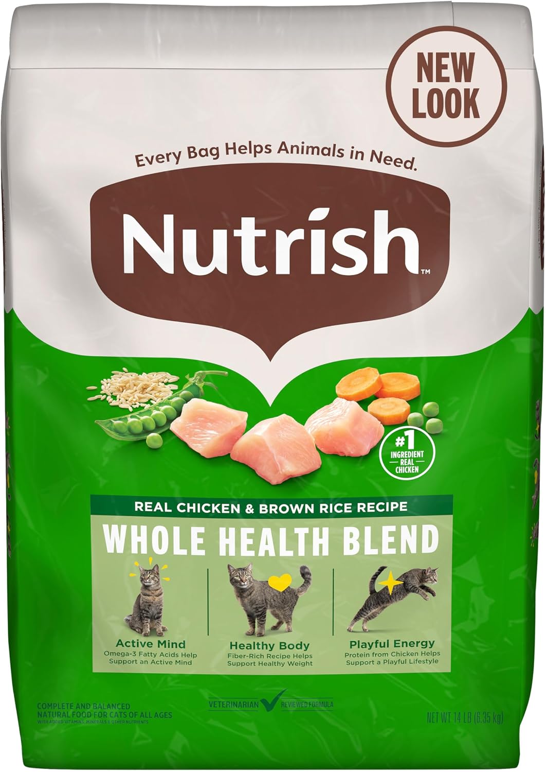 Nutrish Dry Cat Food, Chicken & Brown Rice Recipe, 14 lb. Bag (Rachael Ray)