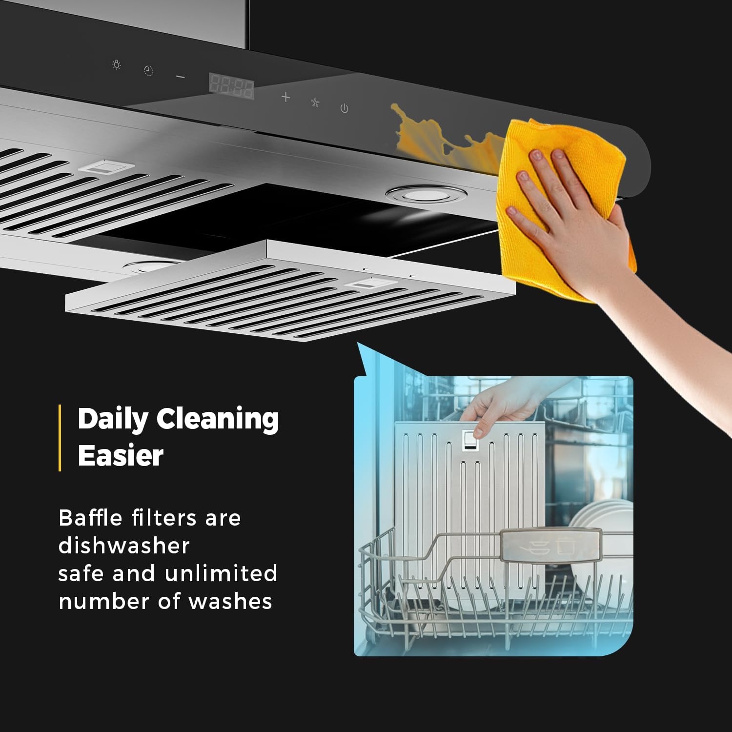 Empava 36“ Island Range Vent Hood Ceiling-Mount, Dual-Side Touch Control
