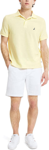 Nautica Men's Classic Short Sleeve Solid Performance Deck Polo Shirt