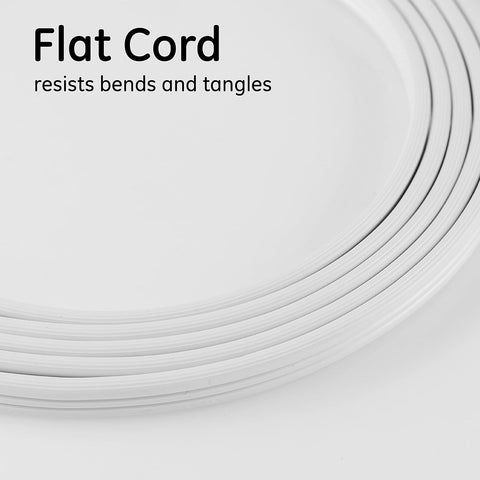GE 3-Outlet Flat Plug Extension Cord 8 Ft Grounded Extension Cord