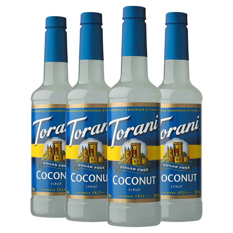 Torani Sugar Free Coconut Flavored Drink Syrup, 25.4 fl oz (Pack of 4)