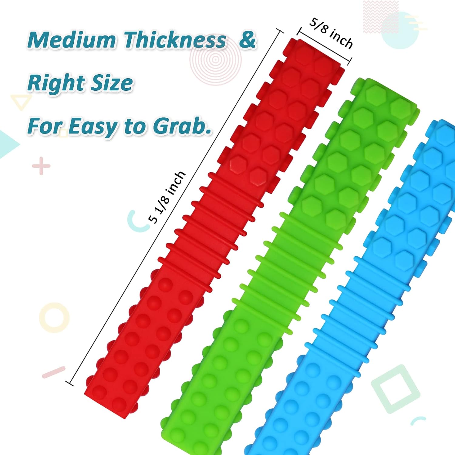 Sensory Chew Toys for Autistic Children, 5 Pack Silicone Chew Tube Teething Sticks Toys for Autism, ADHD, SPD, Chewies with Special Needs, Oral Motor Chewy Tool for Sensory Kids Chewer (Rainbow A)