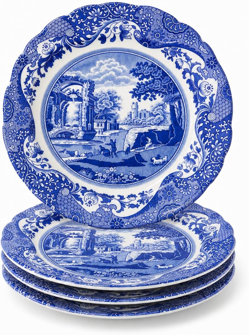 Spode Blue Italian Dinner Plates - Blue/White, Set of 4