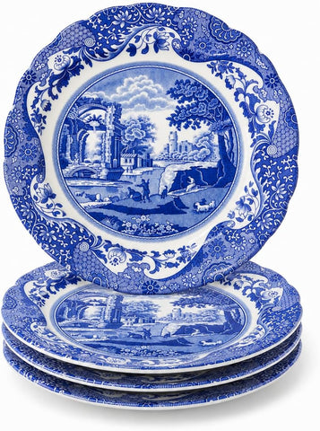 Spode Blue Italian Dinner Plates - Blue/White, Set of 4
