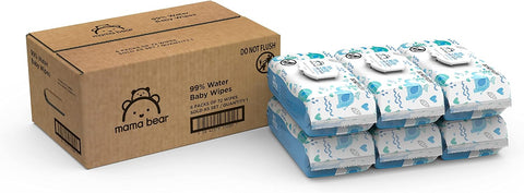 Amazon Brand - Mama Bear 99% Water Baby Wipes, Hypoallergenic, Formulated without Fragrance, Full Pallet, 51840 Count (720 Packs of 72)