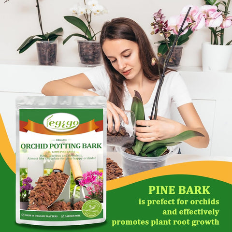 Legigo 2 Quarts Organic Orchid Bark, Orchid Potting Mix, Pine Bark