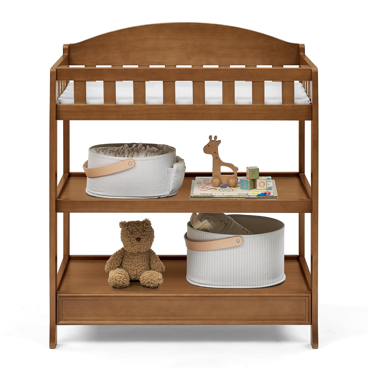 Delta Children Infant Changing Table with Pad, Chestnut