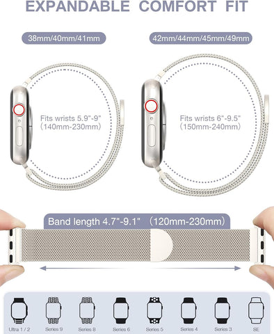 Original Milanese Loop Compatible with Apple Watch Bands for Women & Men