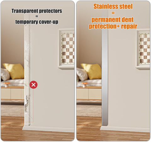 10pcs Wall Corner Guards 3x3x48 Inches 304 Stainless Steel Heavy Duty Rounded Corner Protector, Smooth Folded Edge Design for Wall Protection Silver