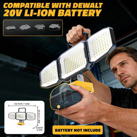 LED Work Light Compatible with DeWalt 20V Battery, 150W 15000LM