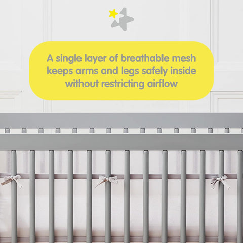 BreathableBaby Breathable Mesh Liner for Full-Size Cribs, Deluxe 4mm Mesh, Blue Haze (Size 4FS Covers 3 or 4 Sides)