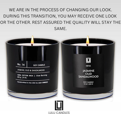 Lulu Candles Jasmine, Oud & Sandalwood Scented Soy Blend Jar Candle, 9 Oz.