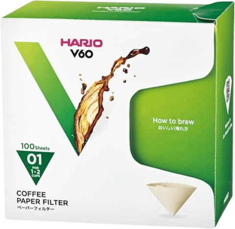 Hario V60 Paper Coffee Filter, Size 02, Natural, 100ct