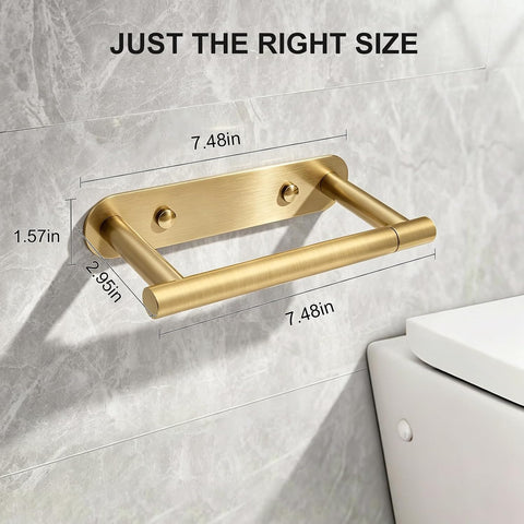 SetSail Toilet Paper Holder Adhesive or Screw-in Gold