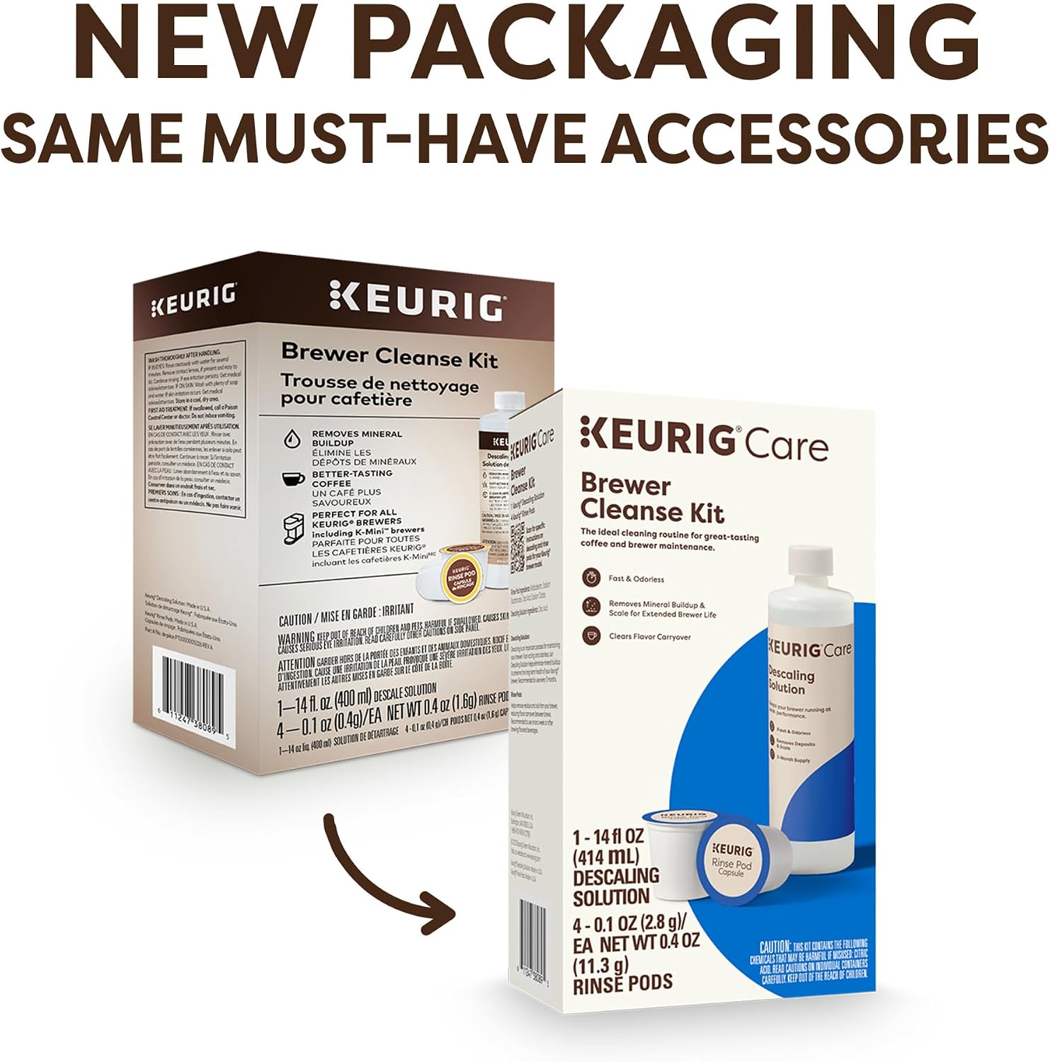 Keurig Brewer Cleanse Kit For Brewer Descaling and MaintenanceIncludes Descaling Solution & Rinse Pods, Compatible with Keurig Classic/1.0 & 2.0 K-Cup Pod Coffee Makers, 5 Count
