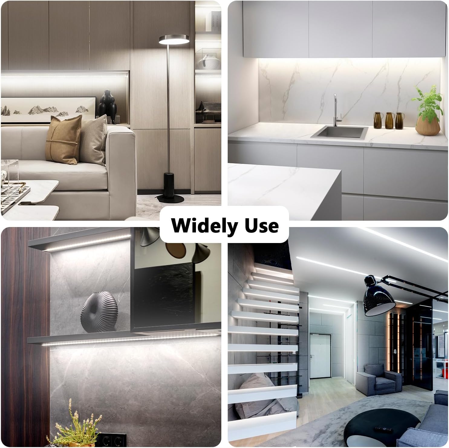 dalattin White LED Strip Lights, 20ft Dimmable Super Bright 24V Led Tape Light 6500K 360 LEDs Lights for Bedrooms, Mirror, Kitchen, Home Decoration Daylight White