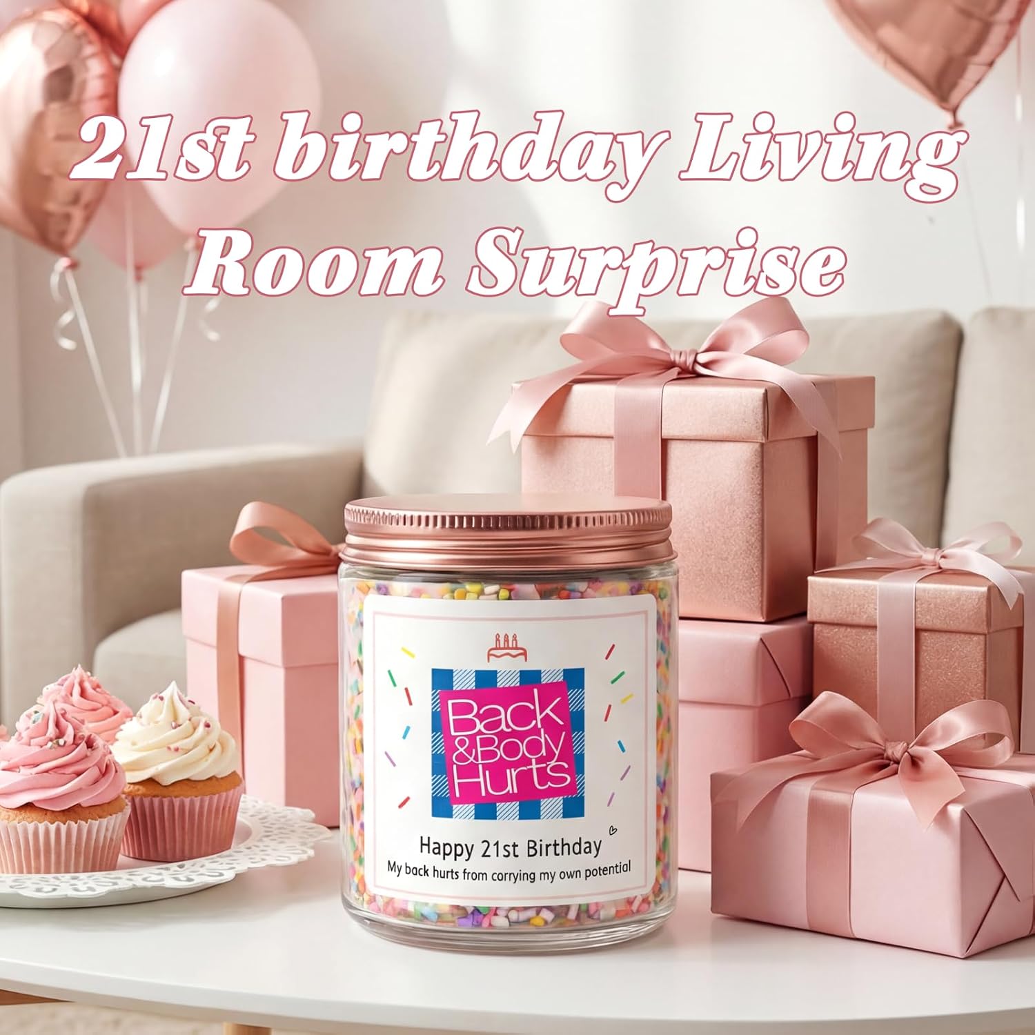 Homsolver 21st Birthday Gift for Her - Finally 21 Vanilla Cream Scented Candle, 21 Birthday Decorations for Her, Natural Soy Wax Candle for Daughter, Bestie, Sister, Best Friend