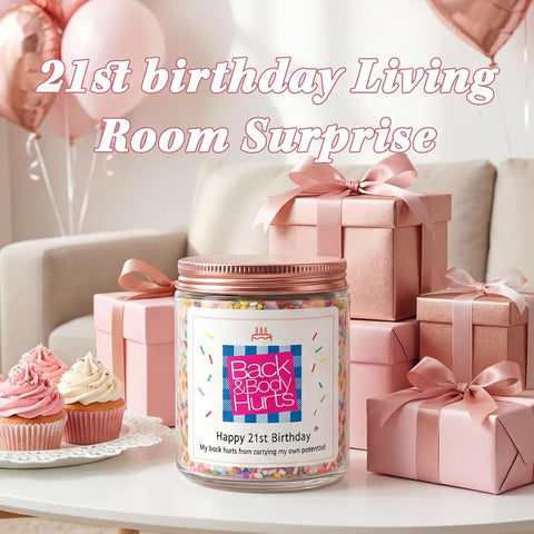 Homsolver 21st Birthday Gift for Her - Finally 21 Vanilla Cream Scented Candle, 21 Birthday Decorations for Her, Natural Soy Wax Candle for Daughter, Bestie, Sister, Best Friend