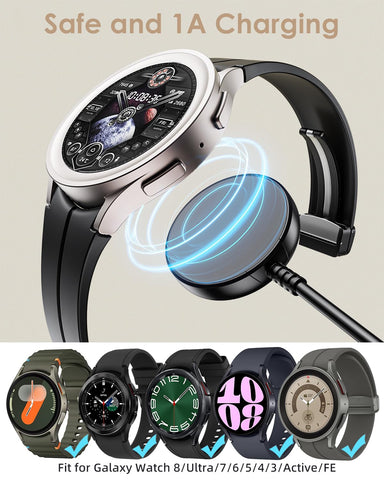 2 Pack for Samsung Galaxy Watch Charger Compatible with Watch 8/8 Classic