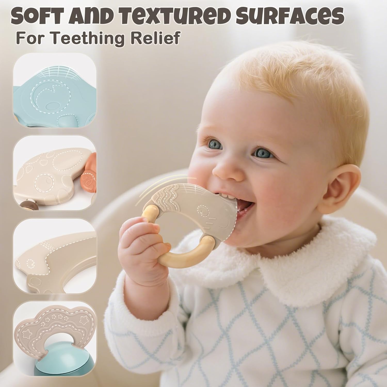 Baby Rattles & Teethers Set, Baby Toys 0-6 Months, Teething Toys 3-6 Months