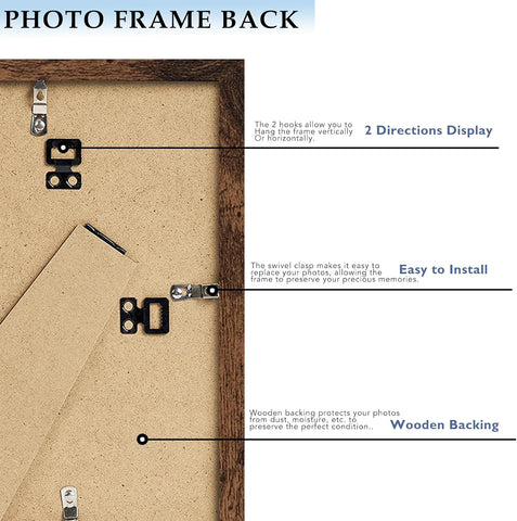 5x5 Picture Frame Deep Brown for Wall Hanging or Tabletop, Wood 5 x 5 Frame Photo Frame for Wall Horizontally or Vertically, Deep Brown, 3 Pack