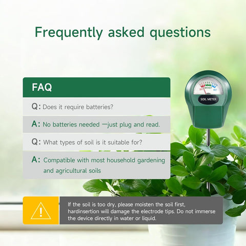 Soil Moisture Meter for Plants, Hygrometer Sensor Water Monitor, Plant Moisture Tester for Indoor Outdoor Garden, Potted Plants, Farm, Lawn, No Battery (Style 1)