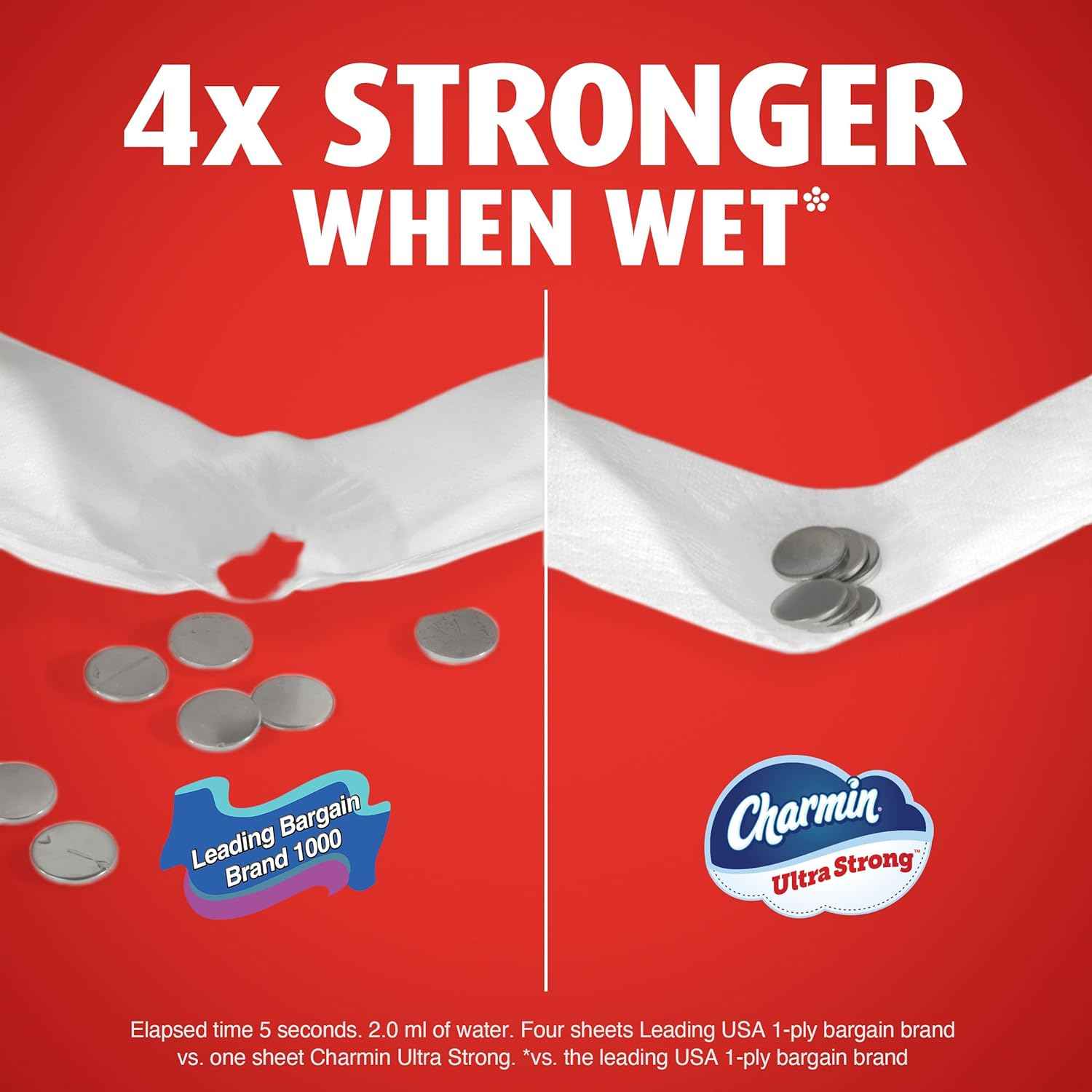 Charmin Ultra Strong Toilet Paper, 18 Mega XL = 108 Regular