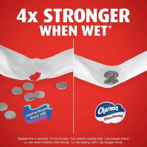 Charmin Ultra Strong Toilet Paper, 18 Mega XL = 108 Regular