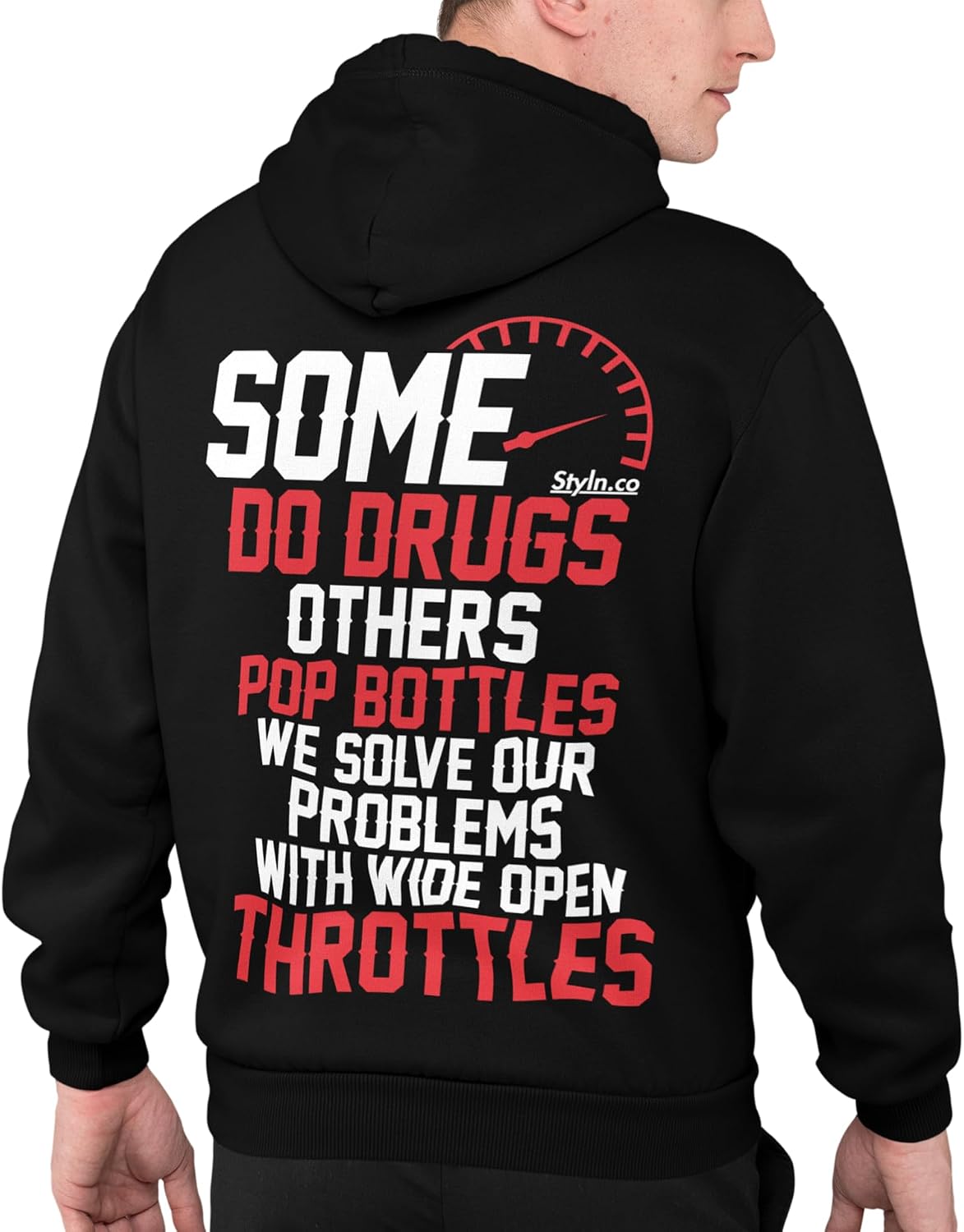 STYLN Long Sleeve Hooded Sweatshirt | Adult Unisex Automotive Enthusiasts Car Truck Bike Racing Funny Hoodie Sweatshirt