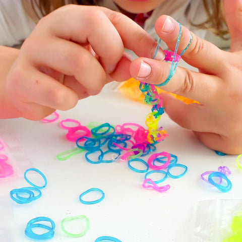 XKDOUS 24 Colors Rubber Band Bracelet Kit, Rubberband Bracelet Making Kit