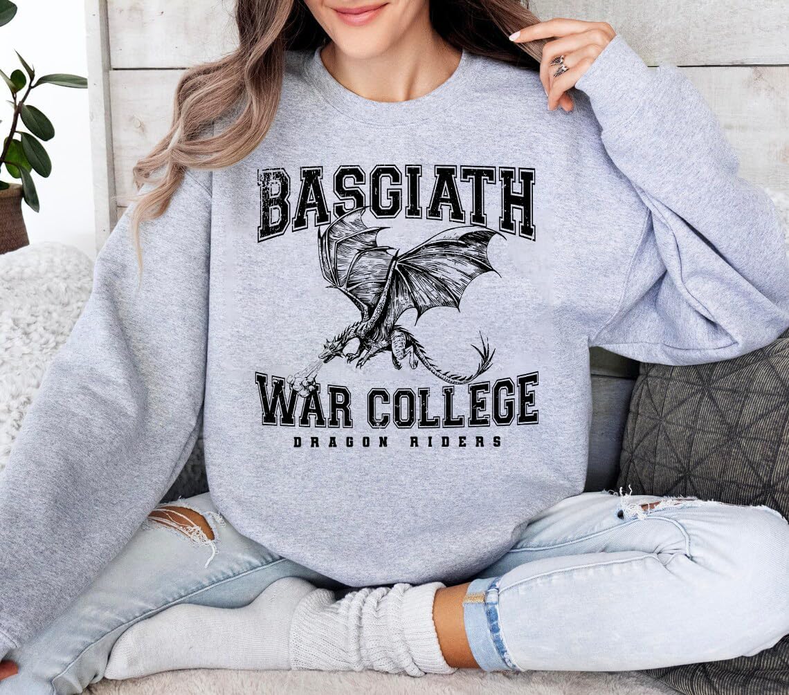 Basgiath War College Sweatshirt - Fourth Wing Book Dragon Rider Violet Sorrengail Sweater