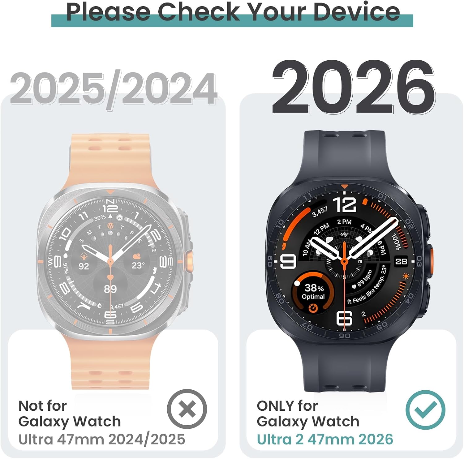 Tensea 5+5PCS for Samsung Galaxy Watch Ultra 2 47mm Screen Protector & Case
