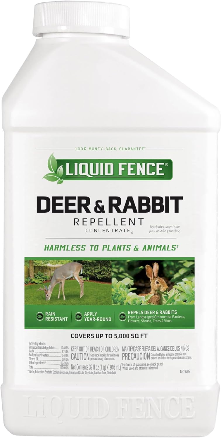 Liquid Fence Deer and Rabbit Repellent Concentrate, 32 Ounces