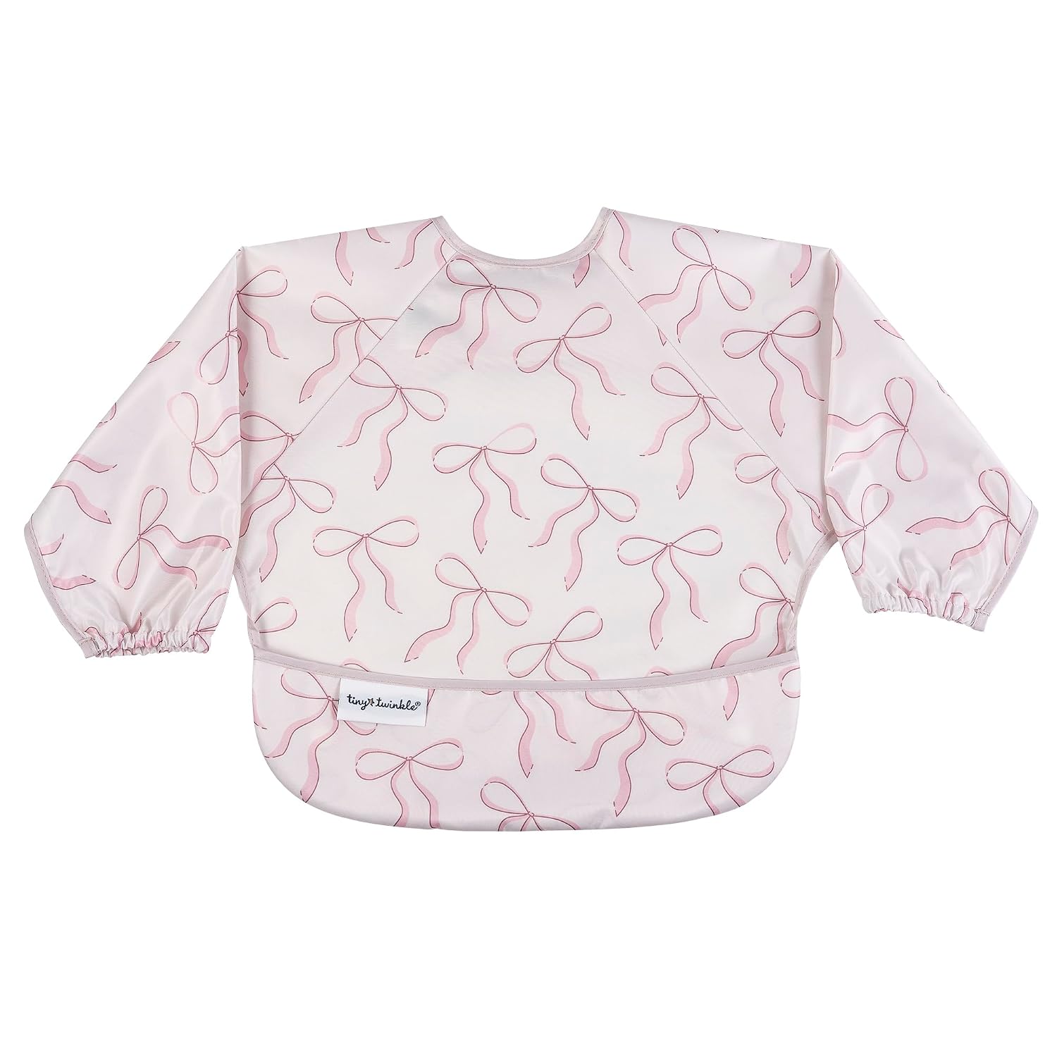Tiny Twinkle Long Sleeve Bib for Babies & Toddlers | Waterproof Smock Bib for Eating | Machine Washable & Mess-Proof Feeding Essentials | Newborn Shower Gift (Snowman, 6–24M)