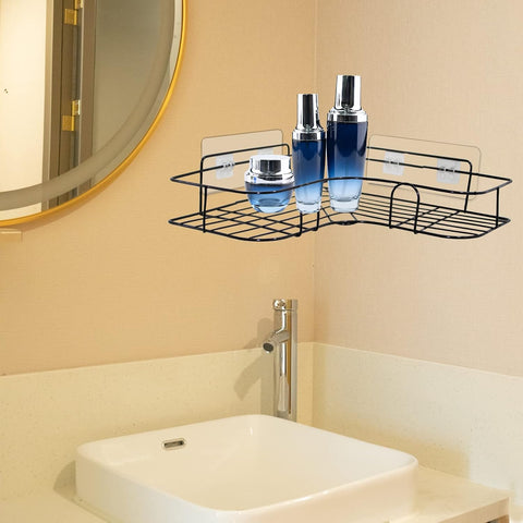 4 Pack Shower Caddy Adhesive for Replacement, Strong Transparent Adhesive for Shower Caddy Sticky Pads, No Drilling for Corner Shelf Basket, Bathroom Storage Shelves, Kitchen Racks and Soap Holder