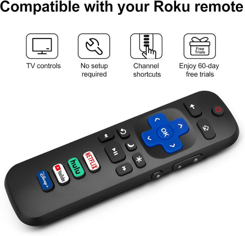 (2 Pack) Replacement Remote Control for Roku TV, for TCL Roku/Onn Roku TVs