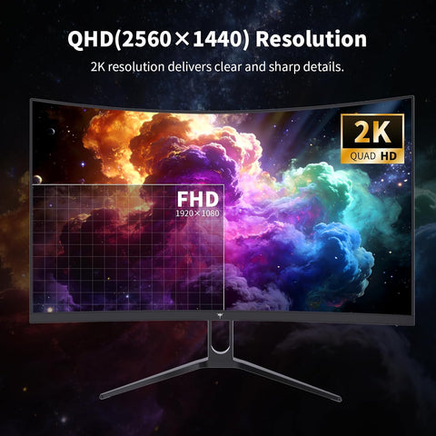 KTC 27 Inch Curved Gaming Monitor, 1440P QHD 144Hz 1500R PC Monitor, H27S5C