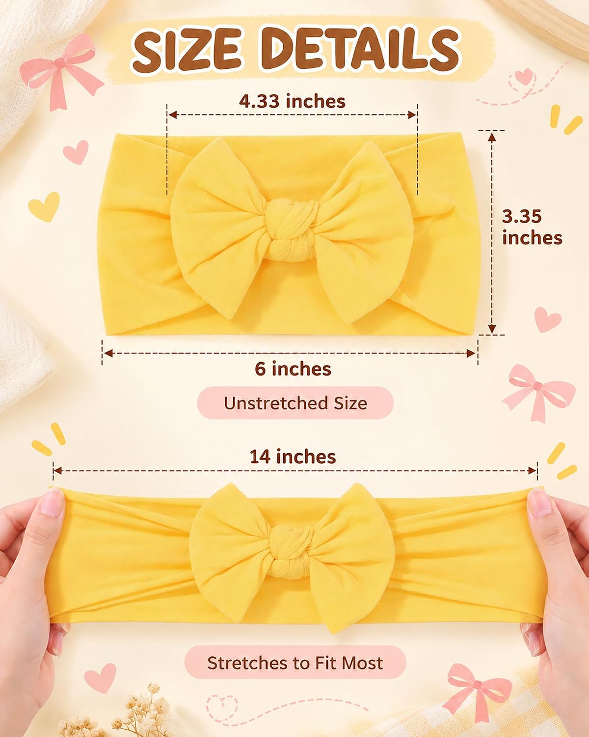 jollybows 20pcs Baby Headbands Baby Girls Bows Stretch Nylon Headbands