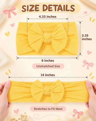 jollybows 20pcs Baby Headbands Baby Girls Bows Stretch Nylon Headbands